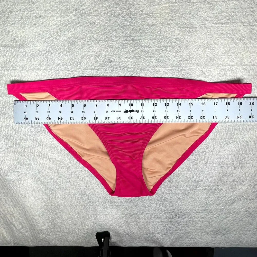 J.Crew Ribbed Bikini Bottoms Bright Pink Ladies Size 2X NEW BH485 WHI - Picture 8 of 8